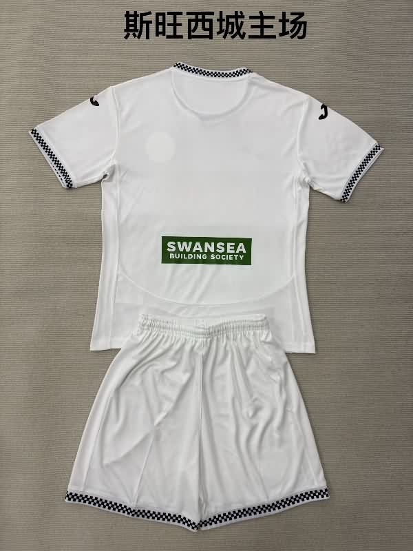 Kids Swansea 25/26 Home Soccer Jersey And Shorts