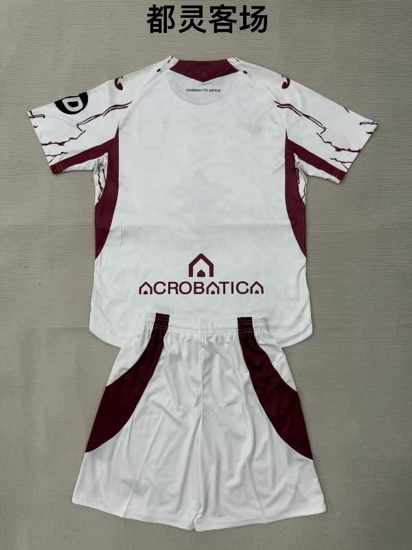Kids Torino 25/26 Away Soccer Jersey And Shorts