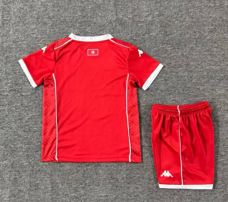 Kids Tunisia 25/26 Home Soccer Jersey And Shorts