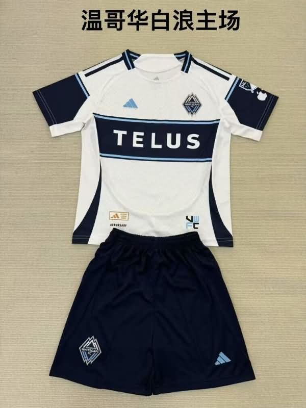 Kids Vancouver Whitecaps 2025 Home Soccer Jersey And Shorts