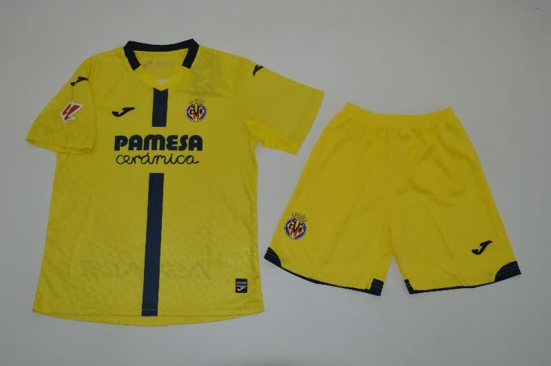 Kids Villarreal 25/26 Home Soccer Jersey And Shorts