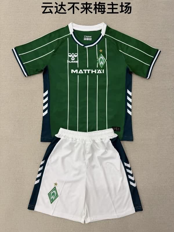 Kids Werder Bremen 25/26 Home Soccer Jersey And Shorts