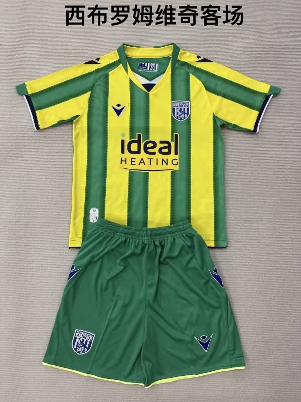 Kids West Bromwich 25/26 Away Soccer Jersey And Shorts