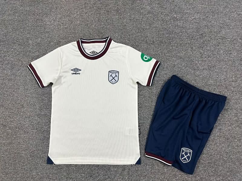 Kids West Ham 25/26 Away Soccer Jersey And Shorts