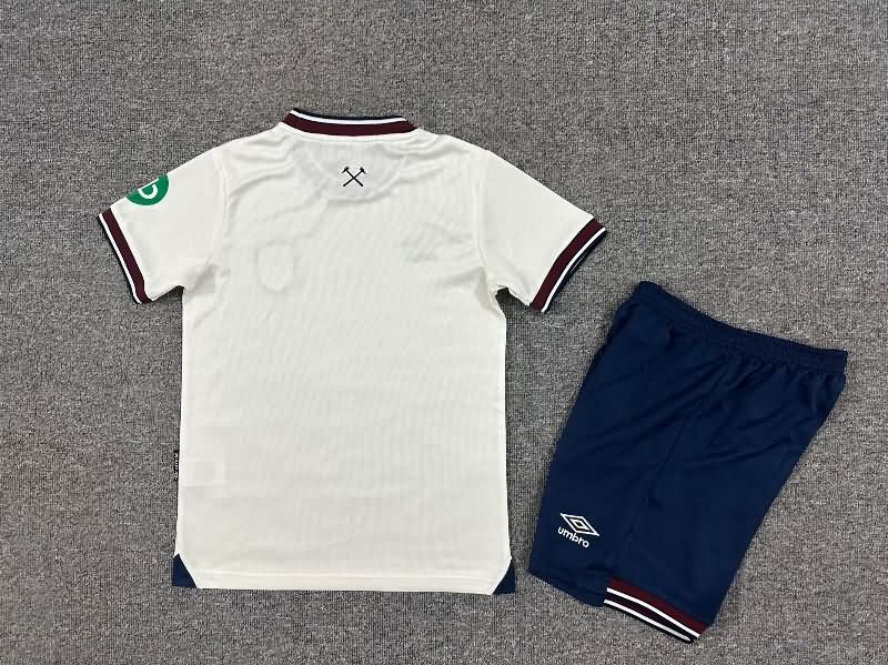 Kids West Ham 25/26 Away Soccer Jersey And Shorts
