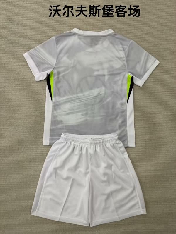 Kids Wolfsburg 25/26 Away Soccer Jersey And Shorts