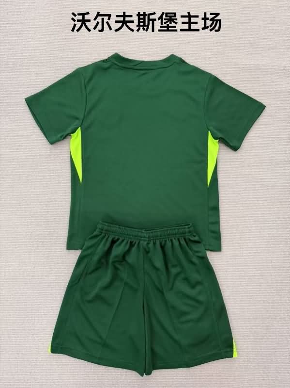 Kids Wolfsburg 25/26 Home Soccer Jersey And Shorts
