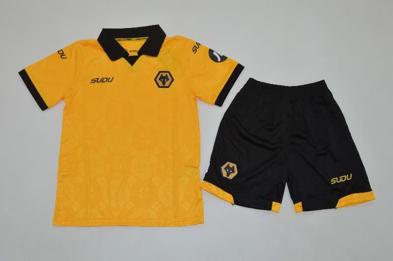 Kids Wolves 25/26 Home Soccer Jersey And Shorts