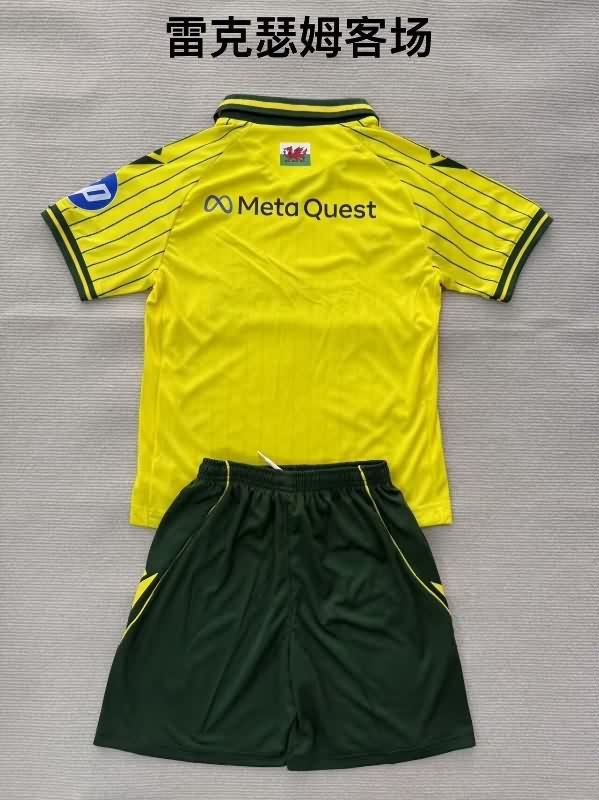 Kids Wrexham 25/26 Away Soccer Jersey And Shorts