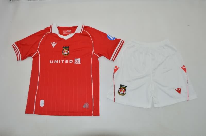 Kids Wrexham 25/26 Home Soccer Jersey And Shorts