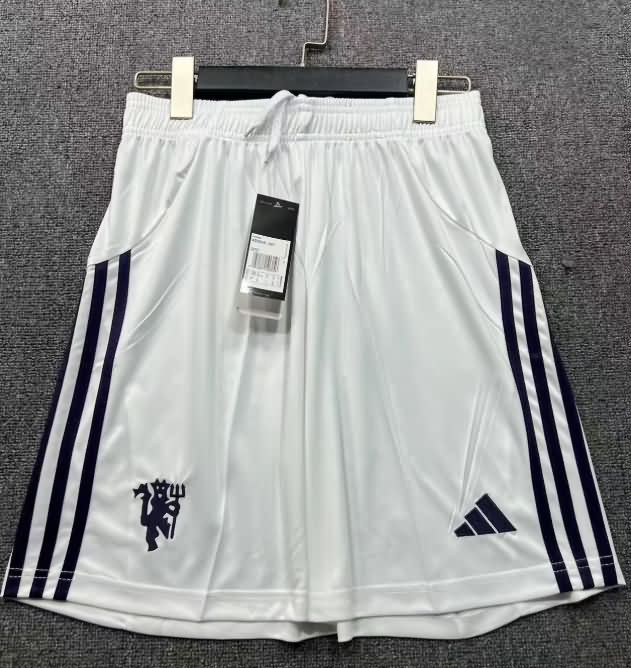 AAA Quality Manchester United 25/26 Away White Soccer Shorts