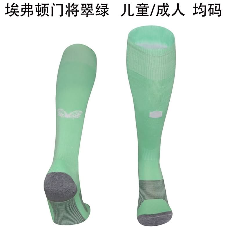 AAA Quality Everton 25/26 Goalkeeper Green Soccer Socks