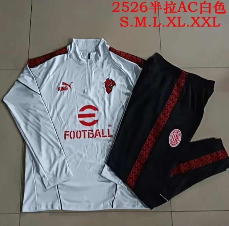 AAA Quality AC Milan 25/26 White Soccer Tracksuit 02