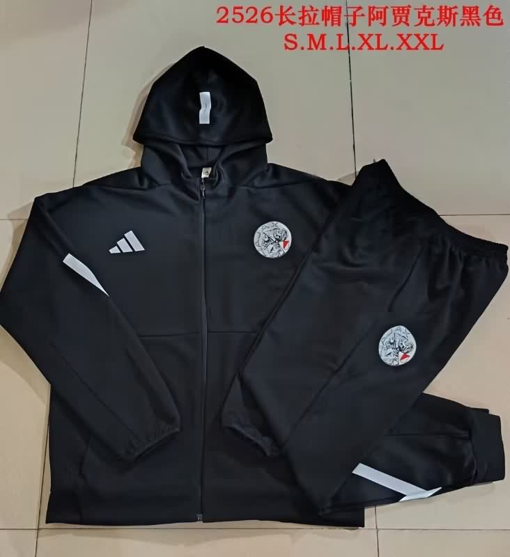 AAA Quality Ajax 25/26 Black Soccer Tracksuit 03 AAA Quality Ajax 25/26 Black Soccer Tracksuit 03