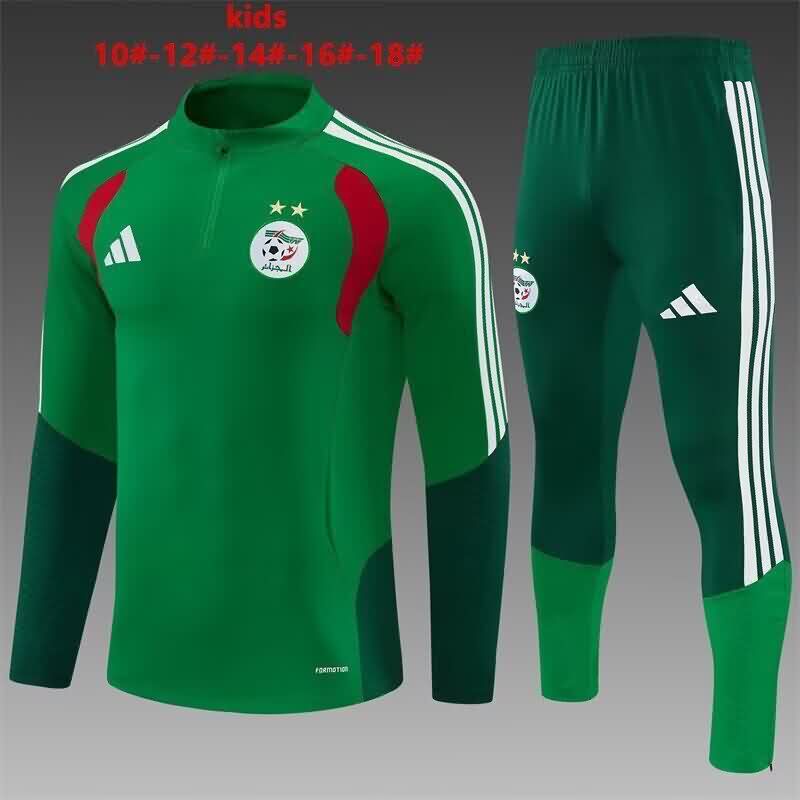 Kids AAA Quality Algeria 2026 Green Soccer Tracksuit