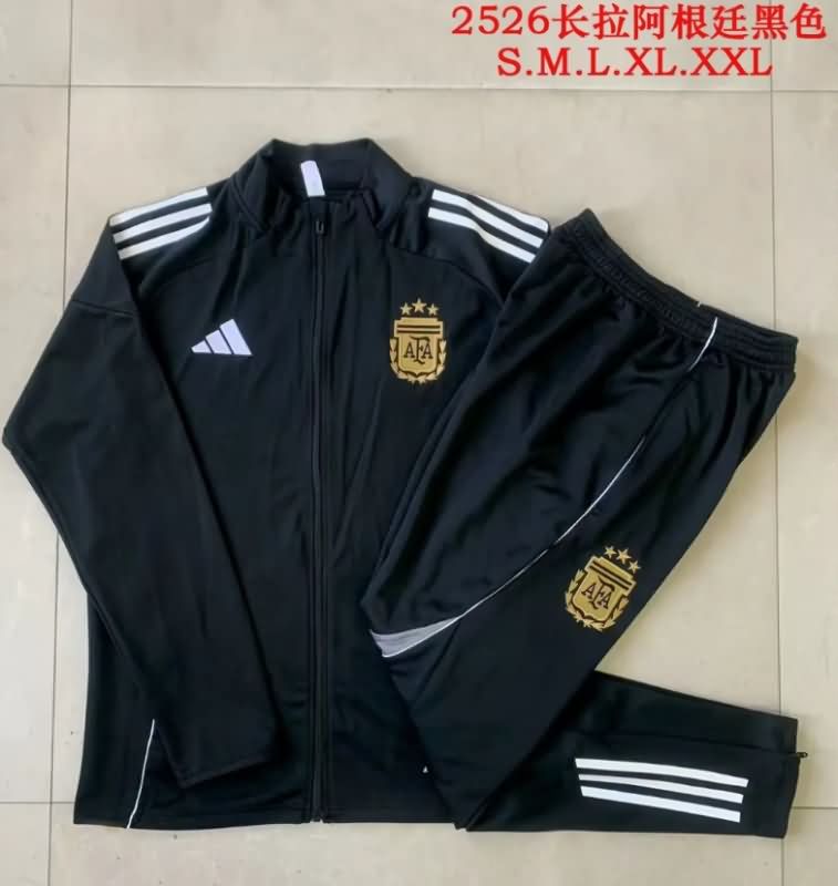 AAA Quality Argentina 2025 Black Soccer Tracksuit 02