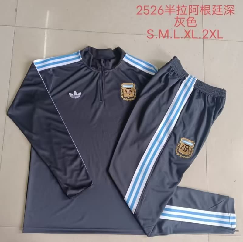 AAA Quality Argentina 2025 Dark Grey Soccer Tracksuit