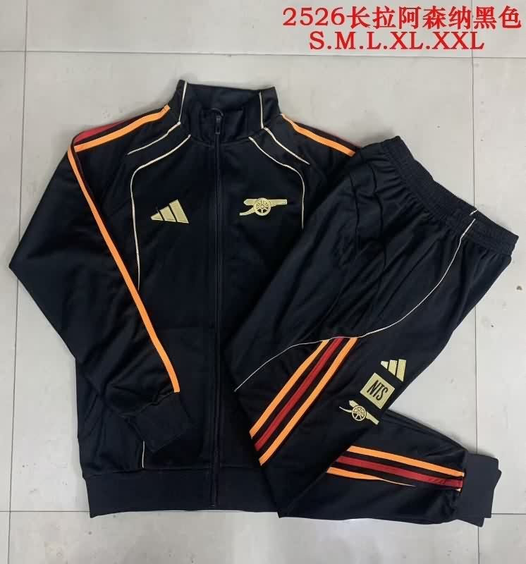 AAA Quality Arsenal 25/26 Black Soccer Tracksuit