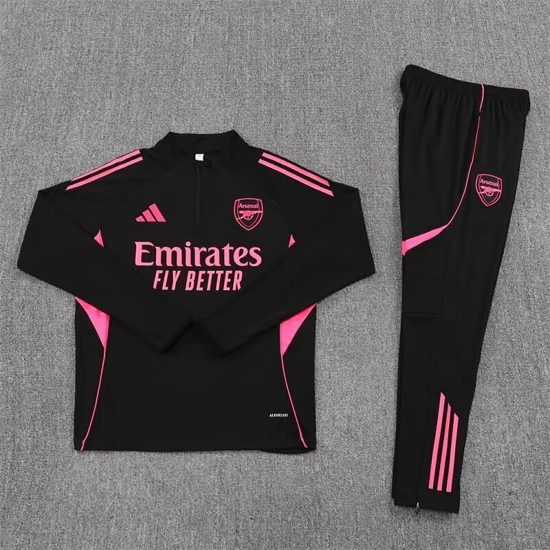 AAA Quality Arsenal 25/26 Black Soccer Tracksuit 02