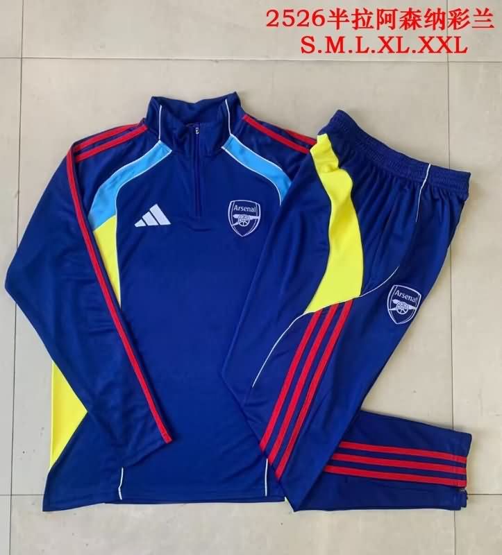 AAA Quality Arsenal 25/26 Dark Blue Soccer Tracksuit 04