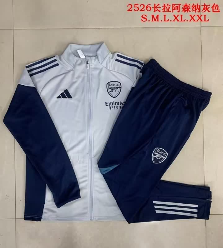 AAA Quality Arsenal 25/26 Grey Soccer Tracksuit 02