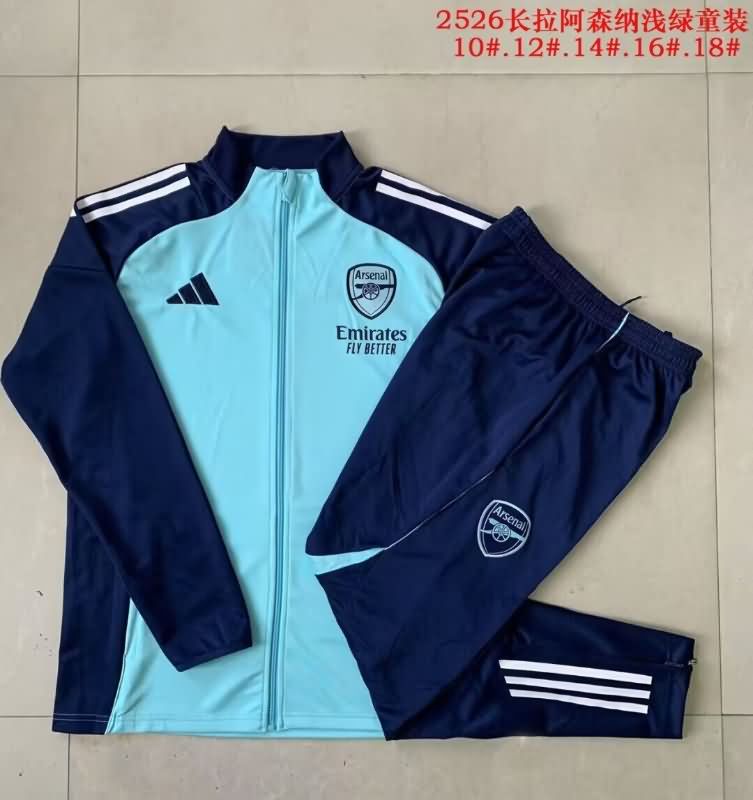 Kids AAA Quality Arsenal 25/26 Blue Soccer Tracksuit