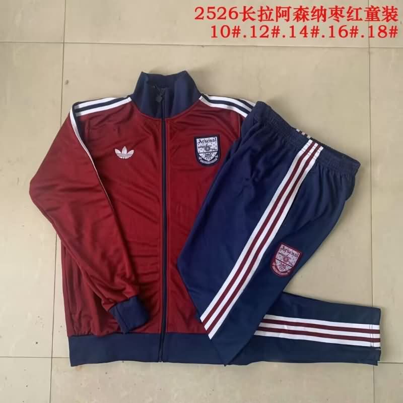 Kids AAA Quality Arsenal 25/26 Red Soccer Tracksuit