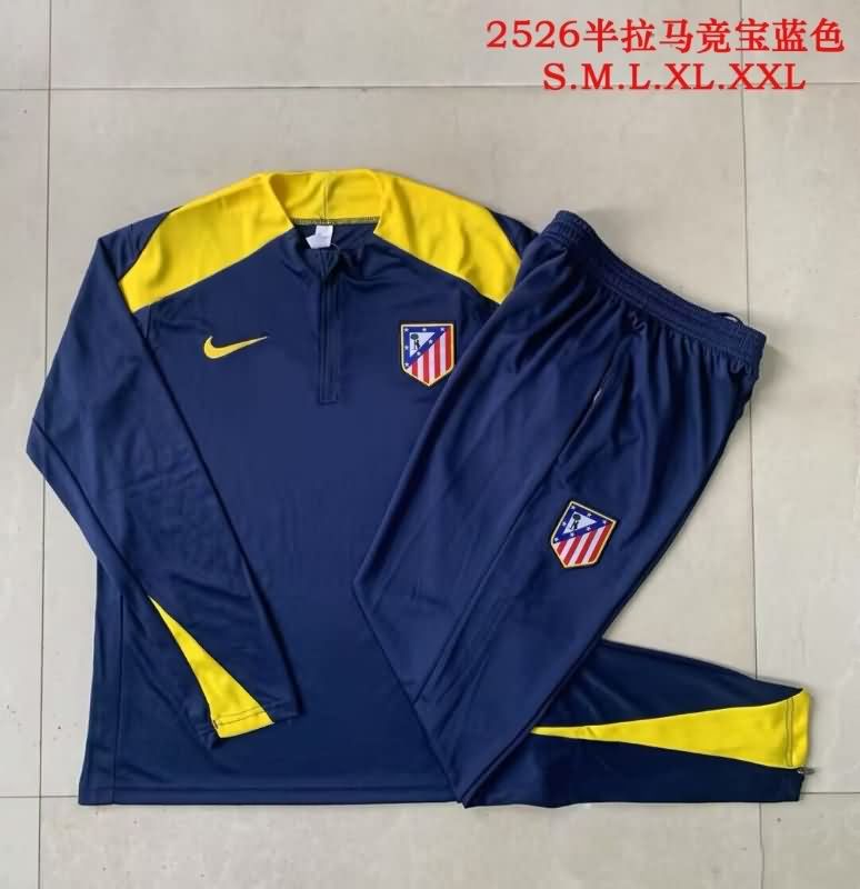 AAA Quality Atletico Madrid 25/26 Dark Blue Soccer Tracksuit AAA Quality Atletico Madrid 25/26 Dark Blue Soccer Tracksuit