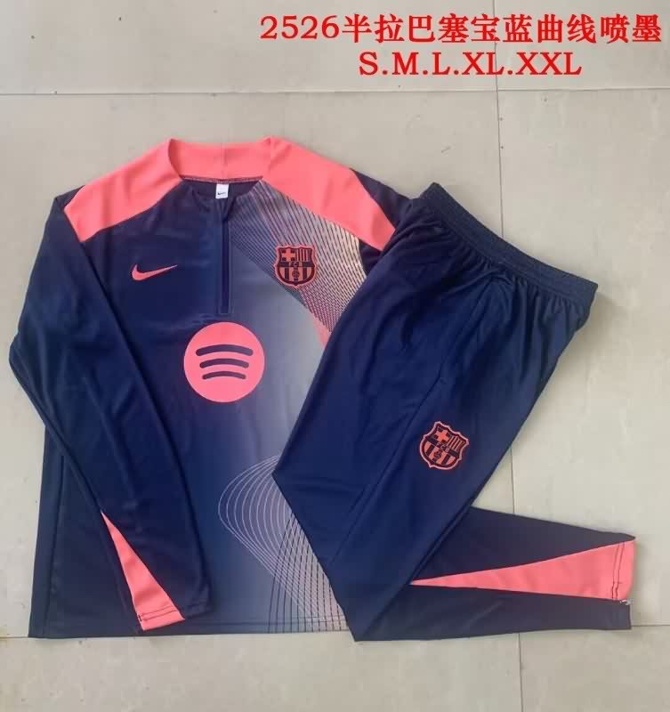 AAA Quality Barcelona 25/26 Dark Blue Soccer Tracksuit 05
