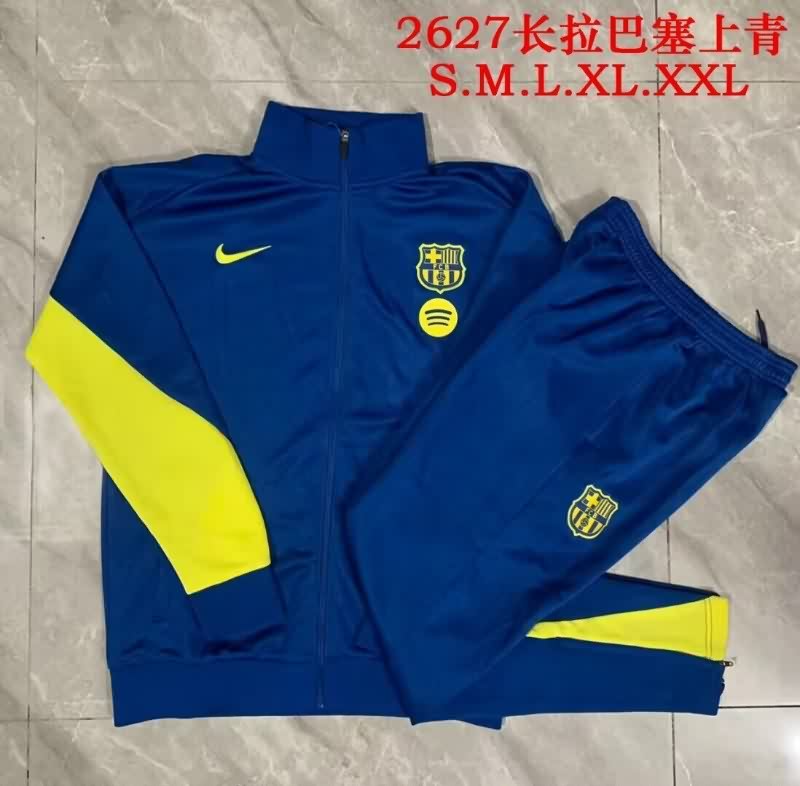 AAA Quality Barcelona 25/26 Dark Blue Soccer Tracksuit 09