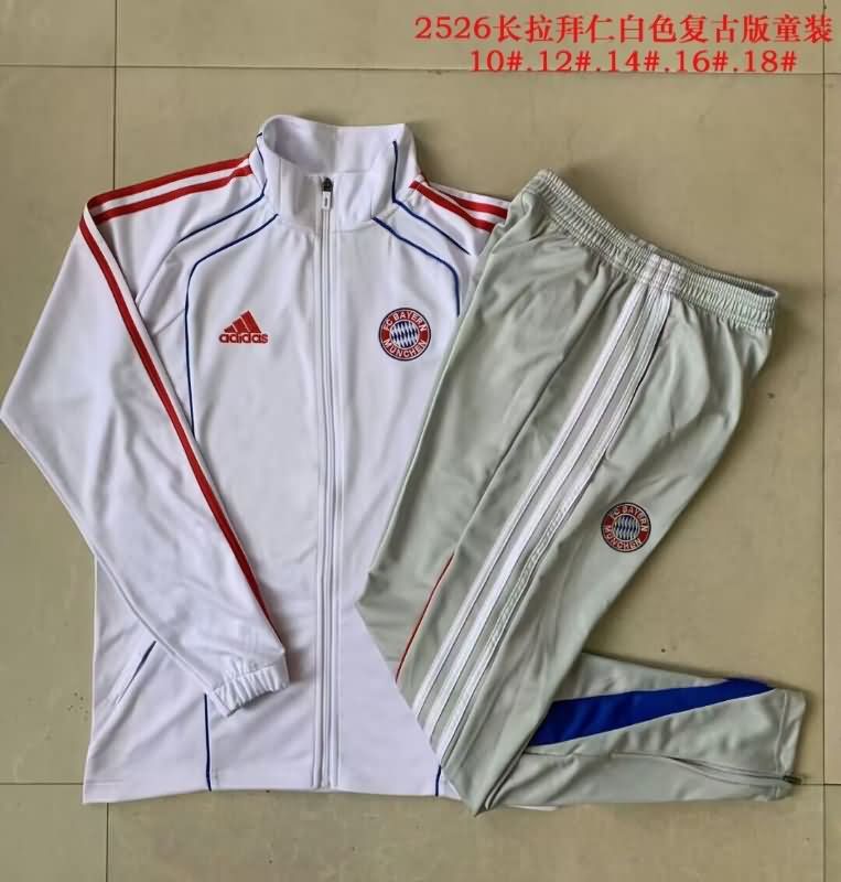 Kids AAA Quality Bayern Munich 25/26 White Soccer Tracksuit