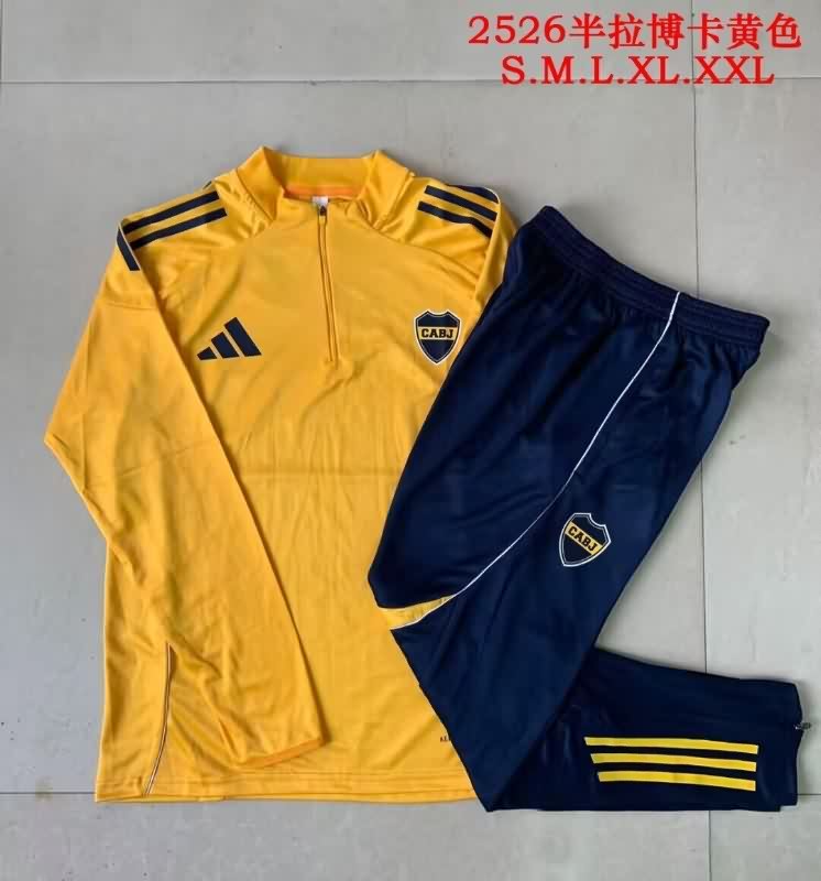 AAA Quality Boca Juniors 2025 Yellow Soccer Tracksuit