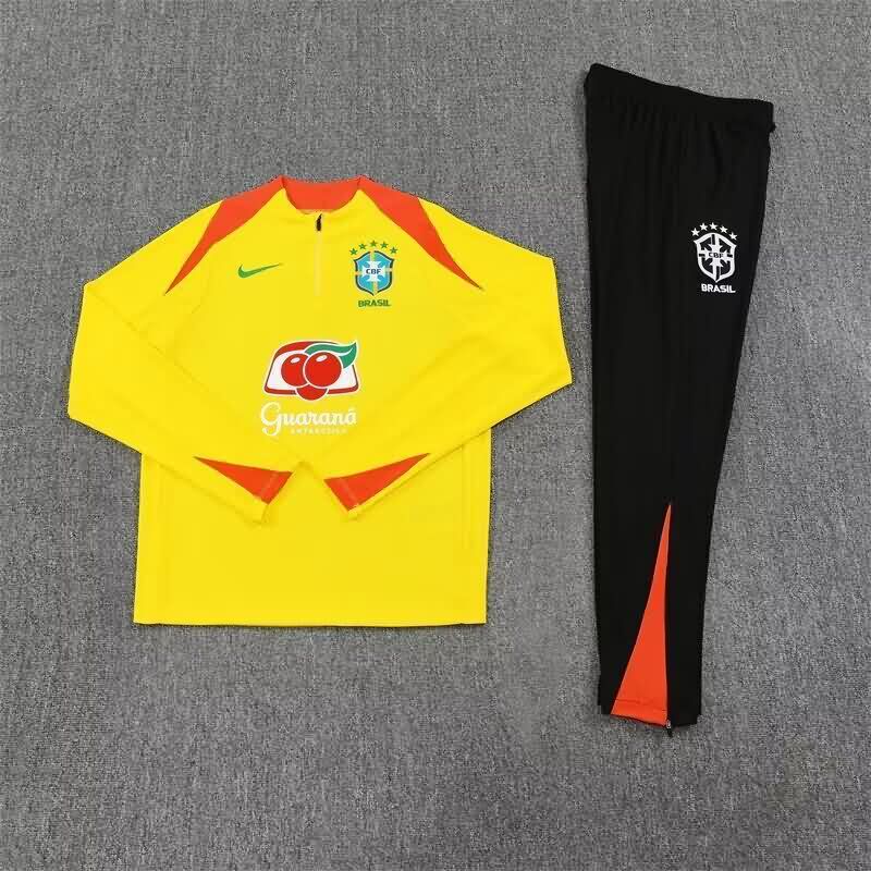 AAA Quality Brazil 2025 Yellow Soccer Tracksuit