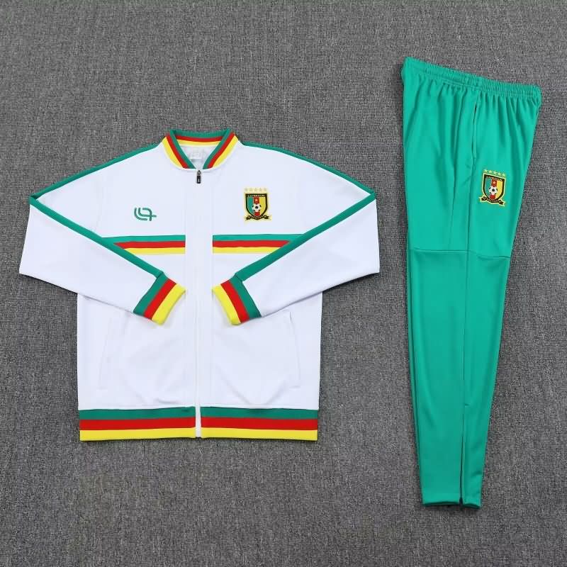 AAA Quality Cameroon 2025 White Soccer Tracksuit