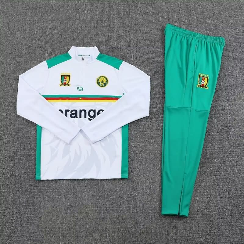 AAA Quality Cameroon 2025 White Soccer Tracksuit 02