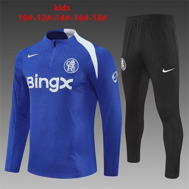 Kids AAA Quality Chelsea 25/26 Blue Soccer Tracksuit