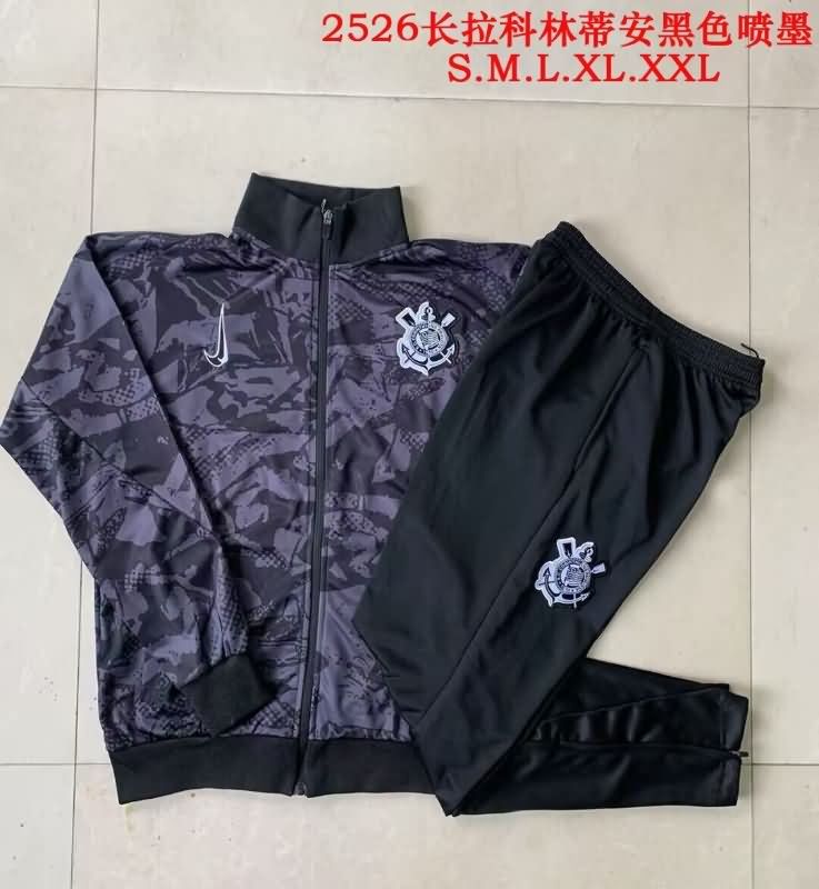 AAA Quality Corinthians 2025 Black Soccer Tracksuit