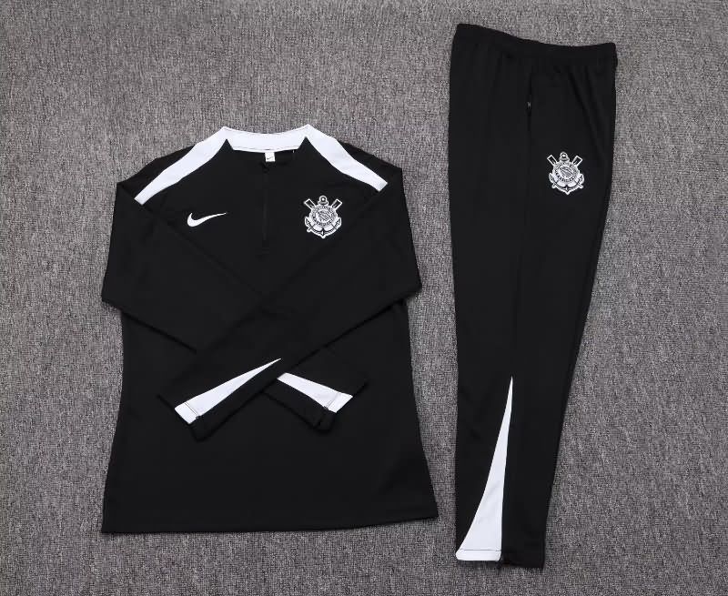 AAA Quality Corinthians 2025 Black Soccer Tracksuit 02