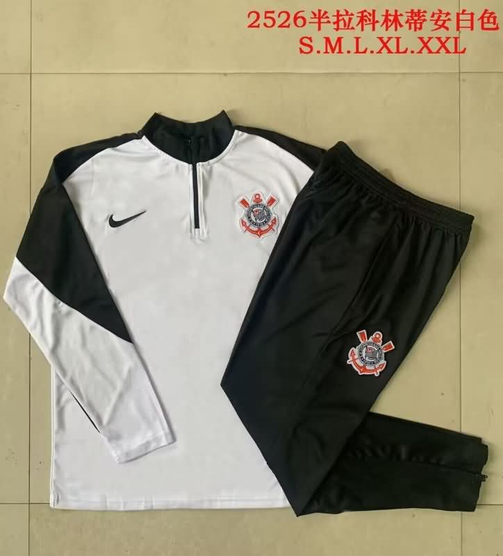 AAA Quality Corinthians 2025 White Soccer Tracksuit 02