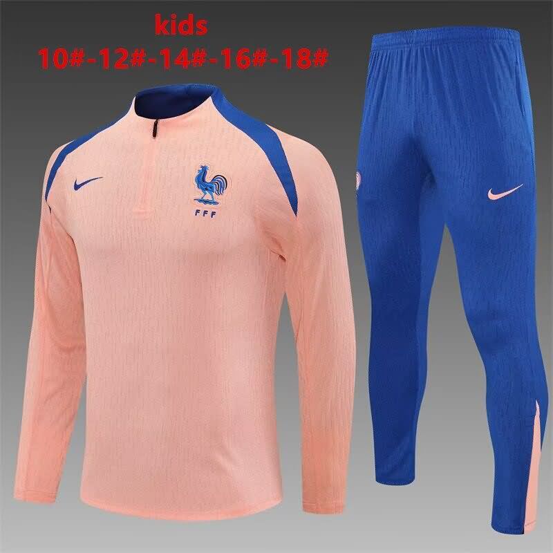 Kids AAA Quality France 2025 Pink Soccer Tracksuit