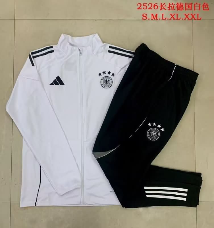 AAA Quality Germany 2025 White Soccer Tracksuit 03