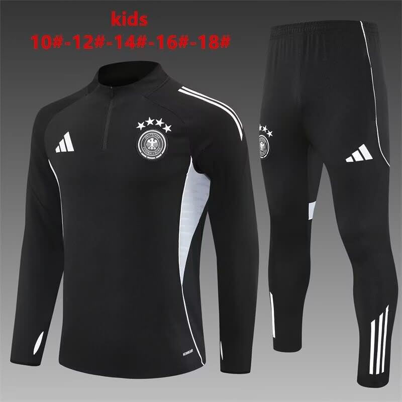 Kids AAA Quality Germany 2025 Black Soccer Tracksuit 02