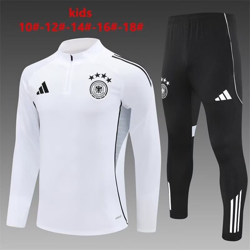 Kids AAA Quality Germany 2025 White Soccer Tracksuit 02
