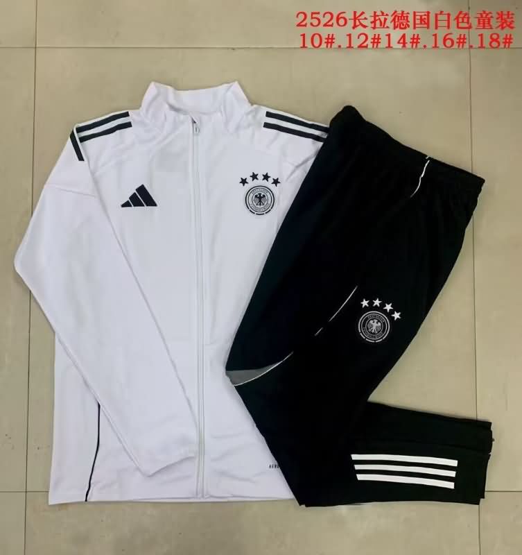 Kids AAA Quality Germany 2025 White Soccer Tracksuit 03