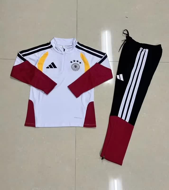 Kids AAA Quality Germany 2025 White Soccer Tracksuit 04