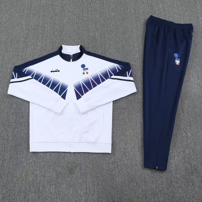AAA Quality Italy 2025 White Soccer Tracksuit