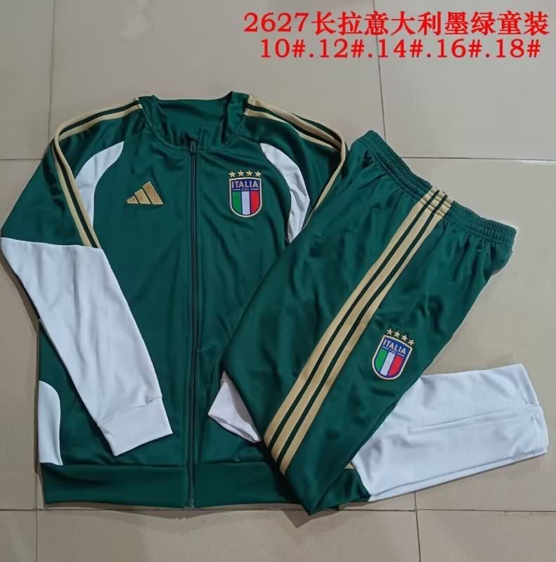 Kids AAA Quality Italy 2026 Green Soccer Tracksuit 02 Kids AAA Quality Italy 2026 Green Soccer Tracksuit 02