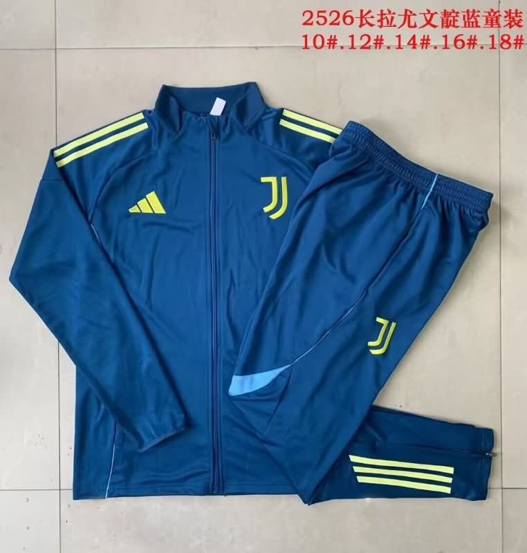 Kids AAA Quality Juventus 25/26 Dark Blue Soccer Tracksuit