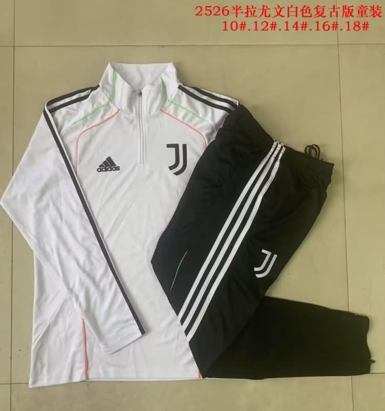 Kids AAA Quality Juventus 25/26 White Soccer Tracksuit 02