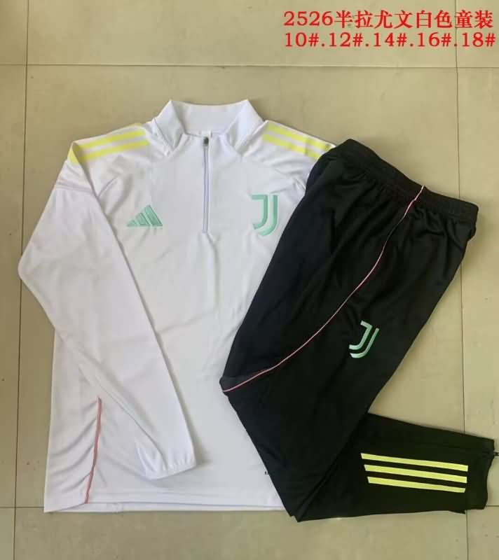 Kids AAA Quality Juventus 25/26 White Soccer Tracksuit 04